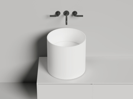 Раковина из литьевого мрамора Salini ARMONIA 130413GF 45х45 накладная цвет белый